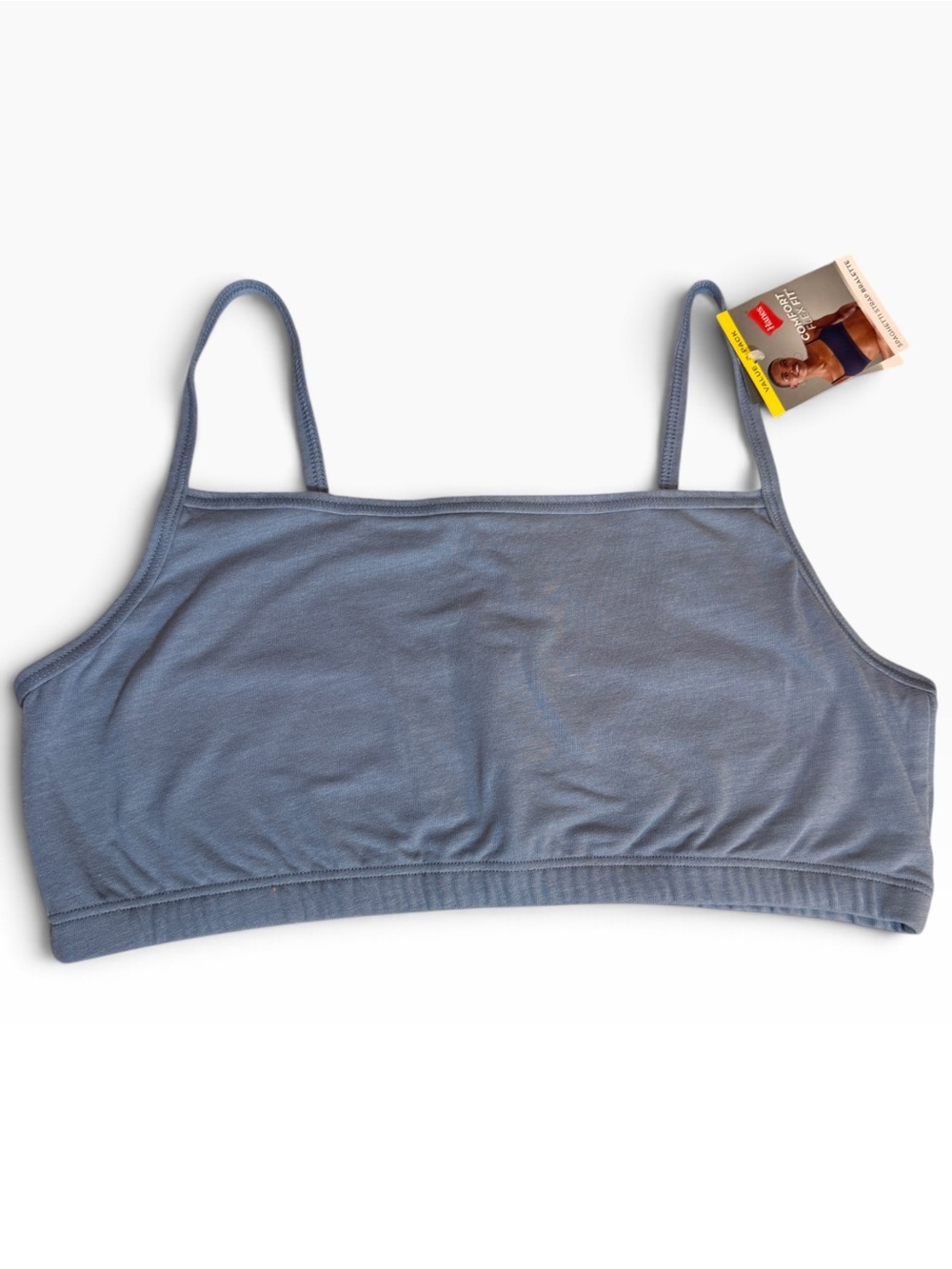 Hanes Light Blue Cotton Bralette - Stretch Comfort